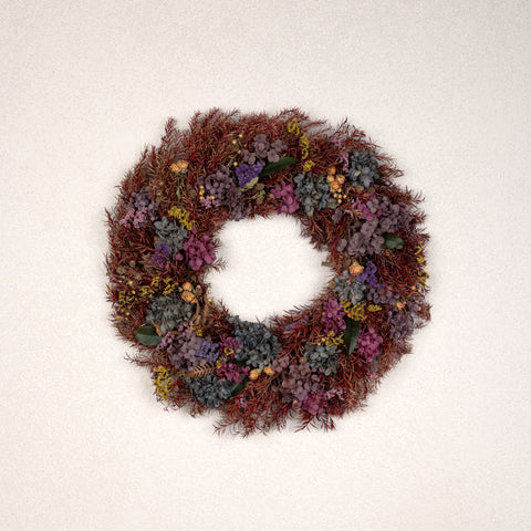 The Dusk Dried Hydrangea Botanical Wreath product photo