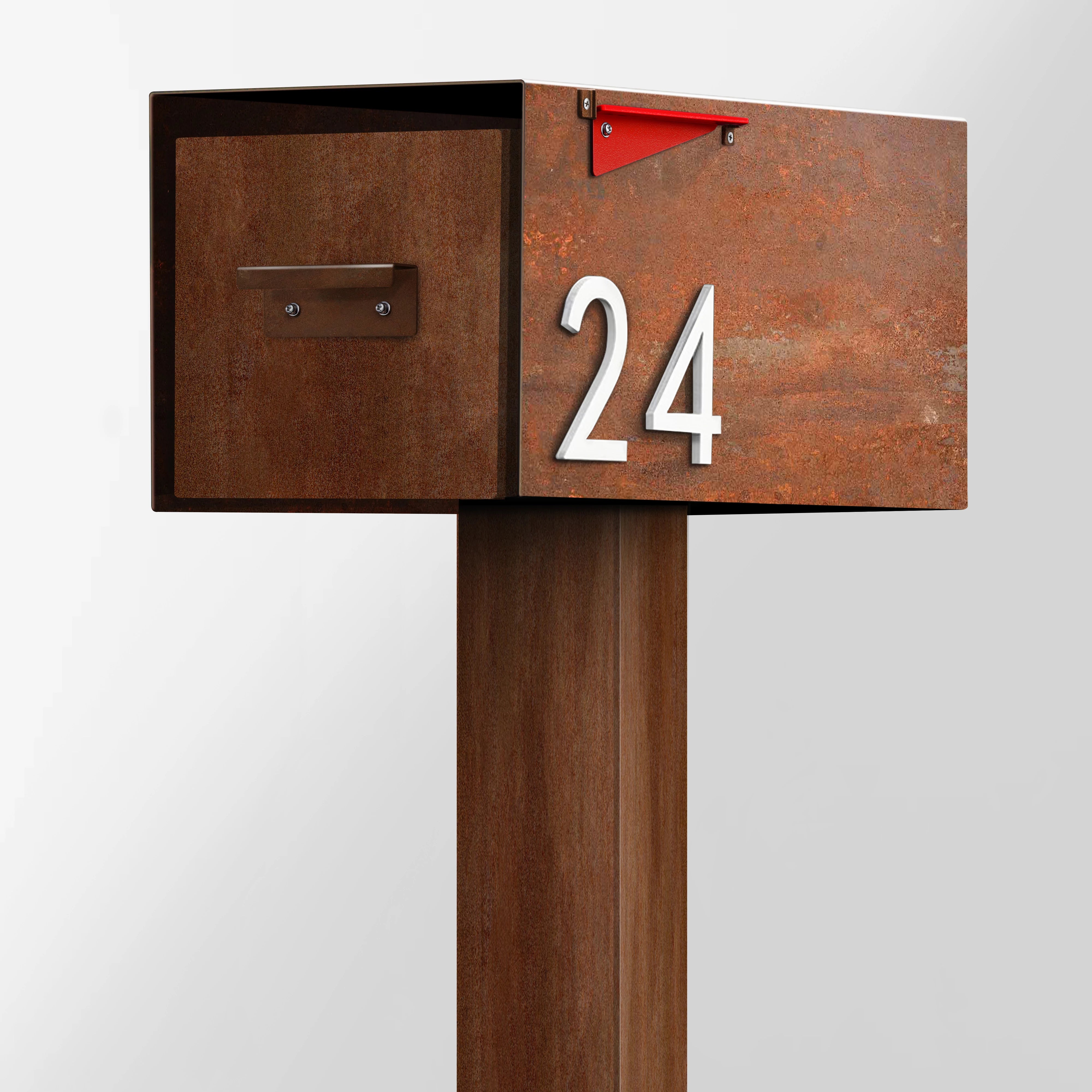 The Malone Modern Mailbox with Post by Post & Porch; a post-mount mailbox that boosts curb appeal