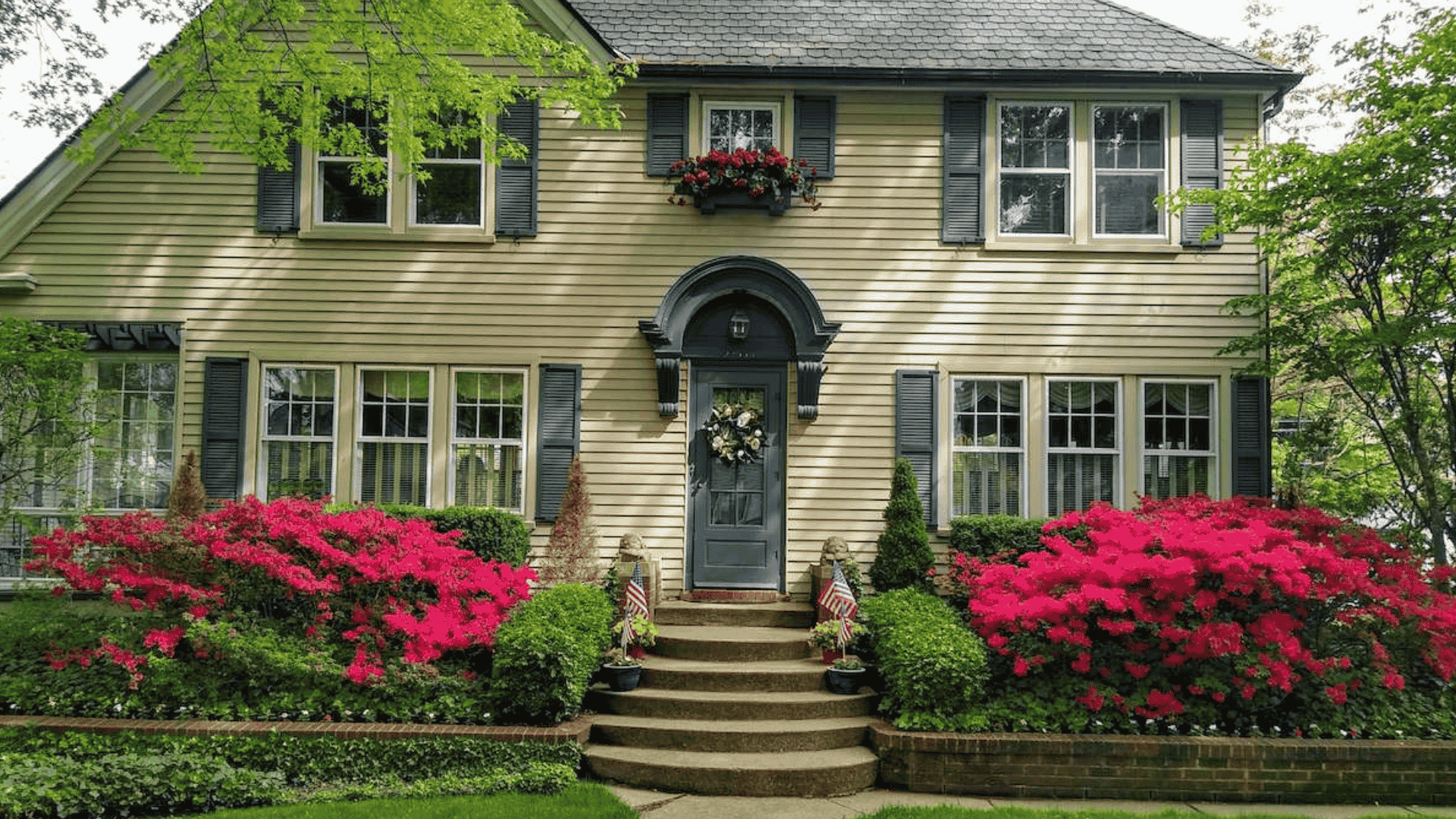 A flat-front house with great curb appeal
