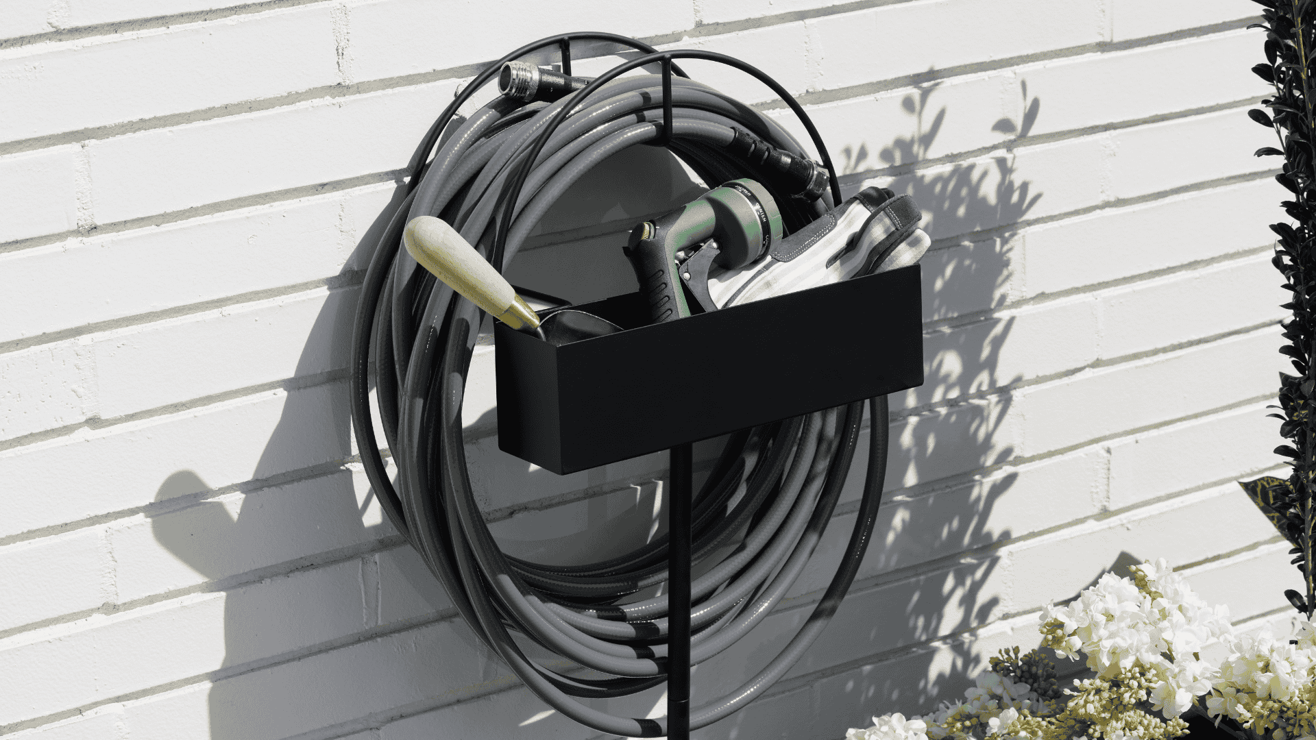 The Sunny Modern Hose Holder by Post & Porch, home of curb appeal accessories for the front porch and beyond