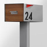 Large Malone Post-Mounted Mailbox with Sublimated Wood Door