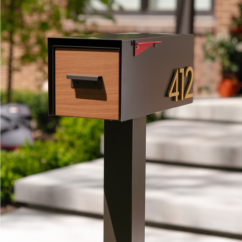 Regular Malone Post-Mounted Mailbox with Sublimated Wood Door