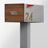 Large Malone Post-Mounted Mailbox with Sublimated Wood Door