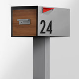 Malone Post-Mounted Mailbox with Sublimated Wood Door