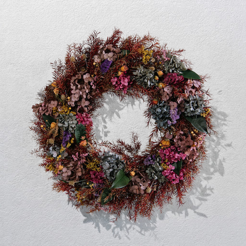 The Dusk | Dried Hydrangea Botanical Wreath