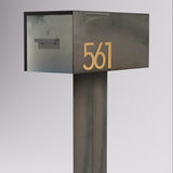 Patina Malone Post-Mounted Mailbox (arrives raw steel state)