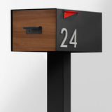 Large Malone Post-Mounted Mailbox with Sublimated Wood Door