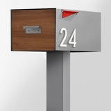 Large Malone Post-Mounted Mailbox with Sublimated Wood Door