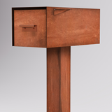 Patina Malone Post-Mounted Mailbox (arrives raw steel state)