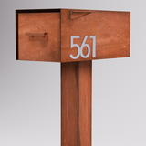 Patina Malone Post-Mounted Mailbox (arrives raw steel state)