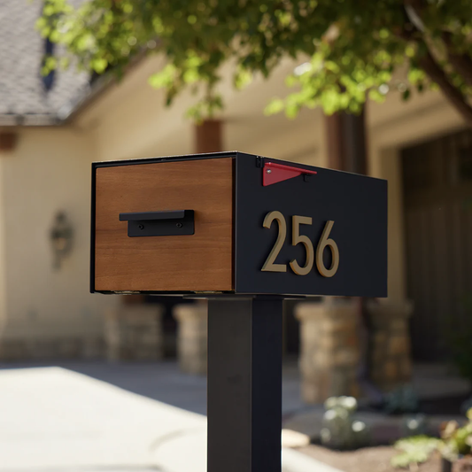 Large Malone Post-Mounted Mailbox with Wood Door