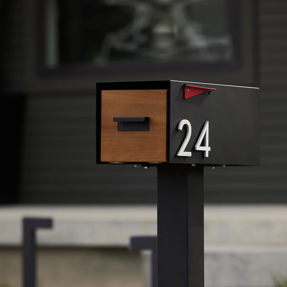 Malone Post-Mounted Mailbox with Sublimated Wood Door