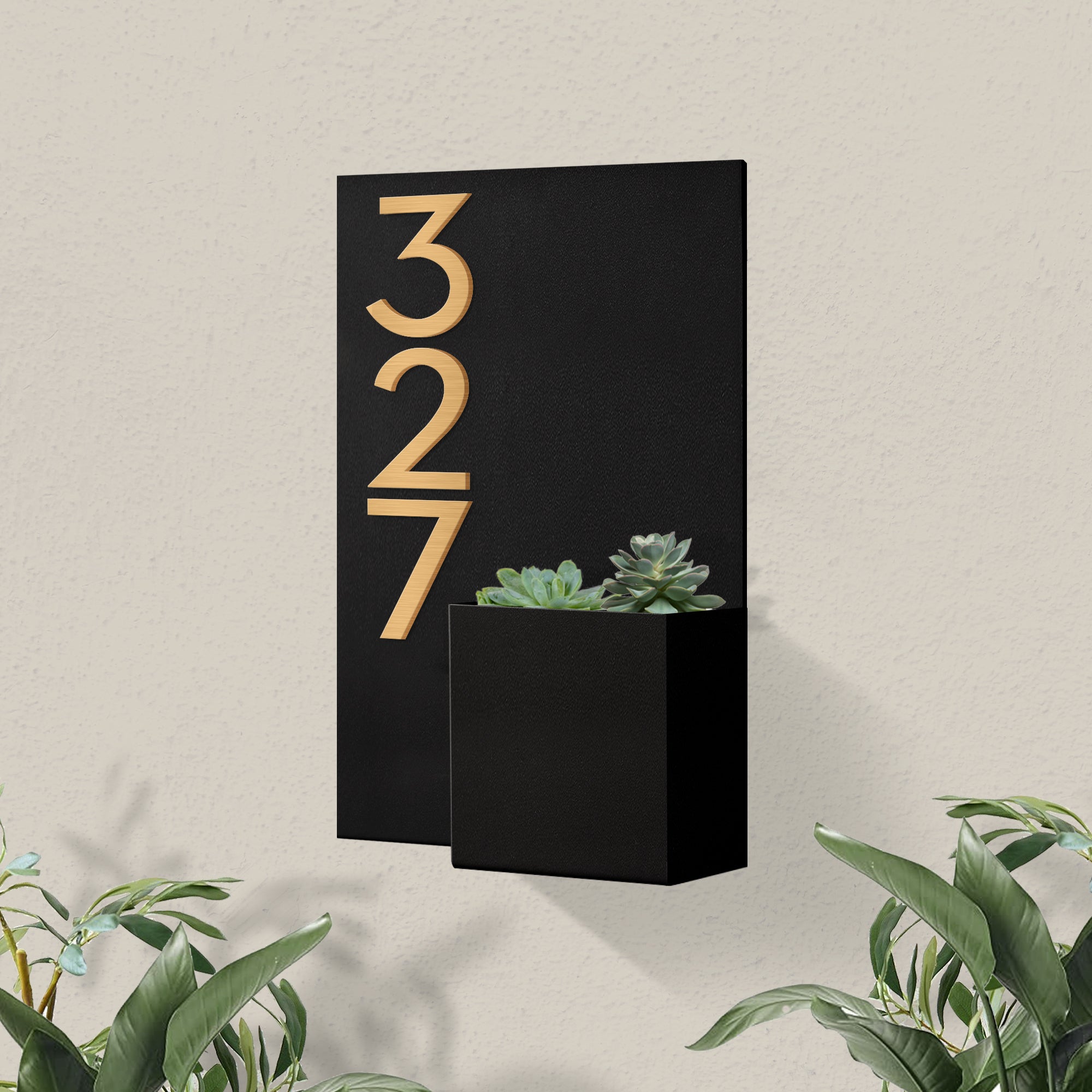 house number sign planter Curb Appeal Address Planter