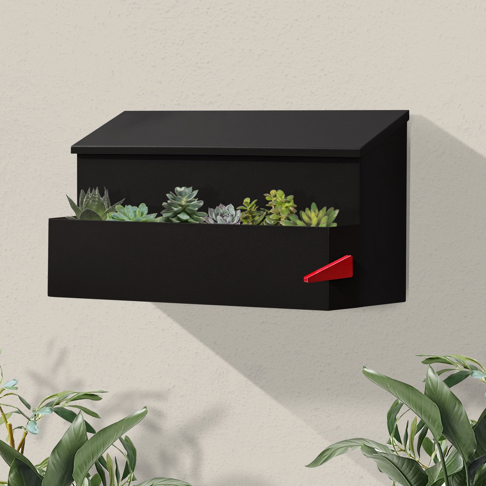 mailbox hanging planter The Garden Wall-Mounted Mailbox Gray, Steel