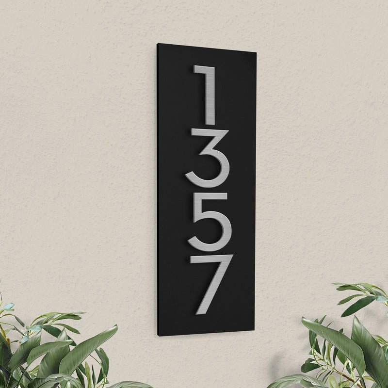 modernaspectshop Anniversary Plaque - Black 20x7 + Silver Numbers