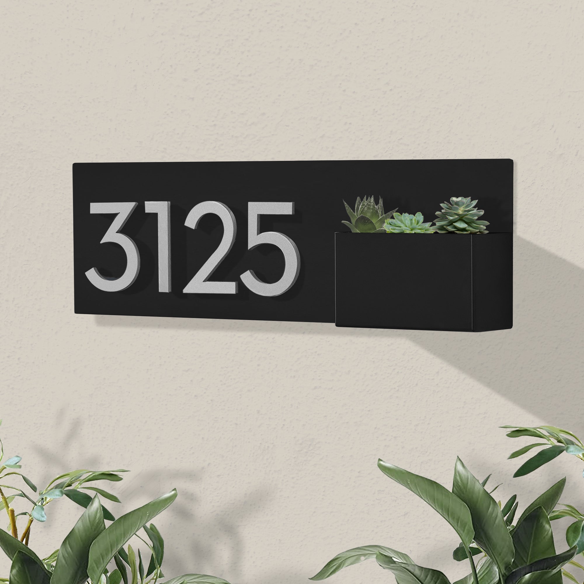 modern house number planter Vista View Planter